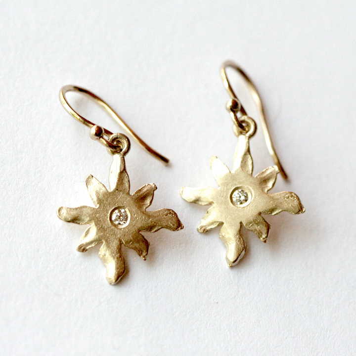 JEWELRY: Victoria Cunningham 14K Gold “Starburst” Earrings | los angeles art and jewelry